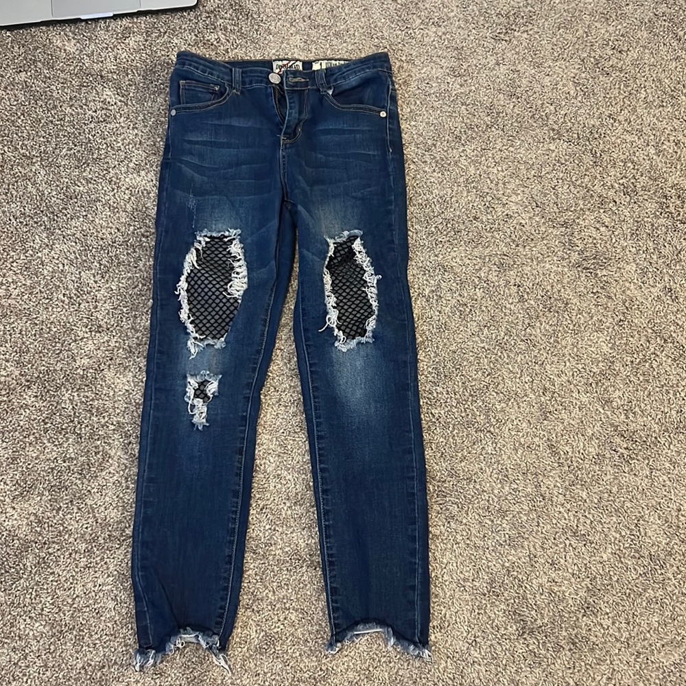 Ripped Jeans with Fishnets